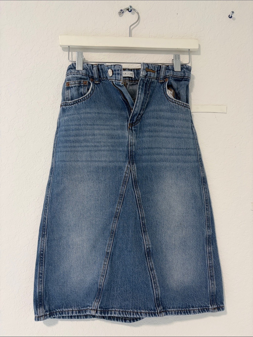 Zara Blue Denim A-Line Kids Skirt